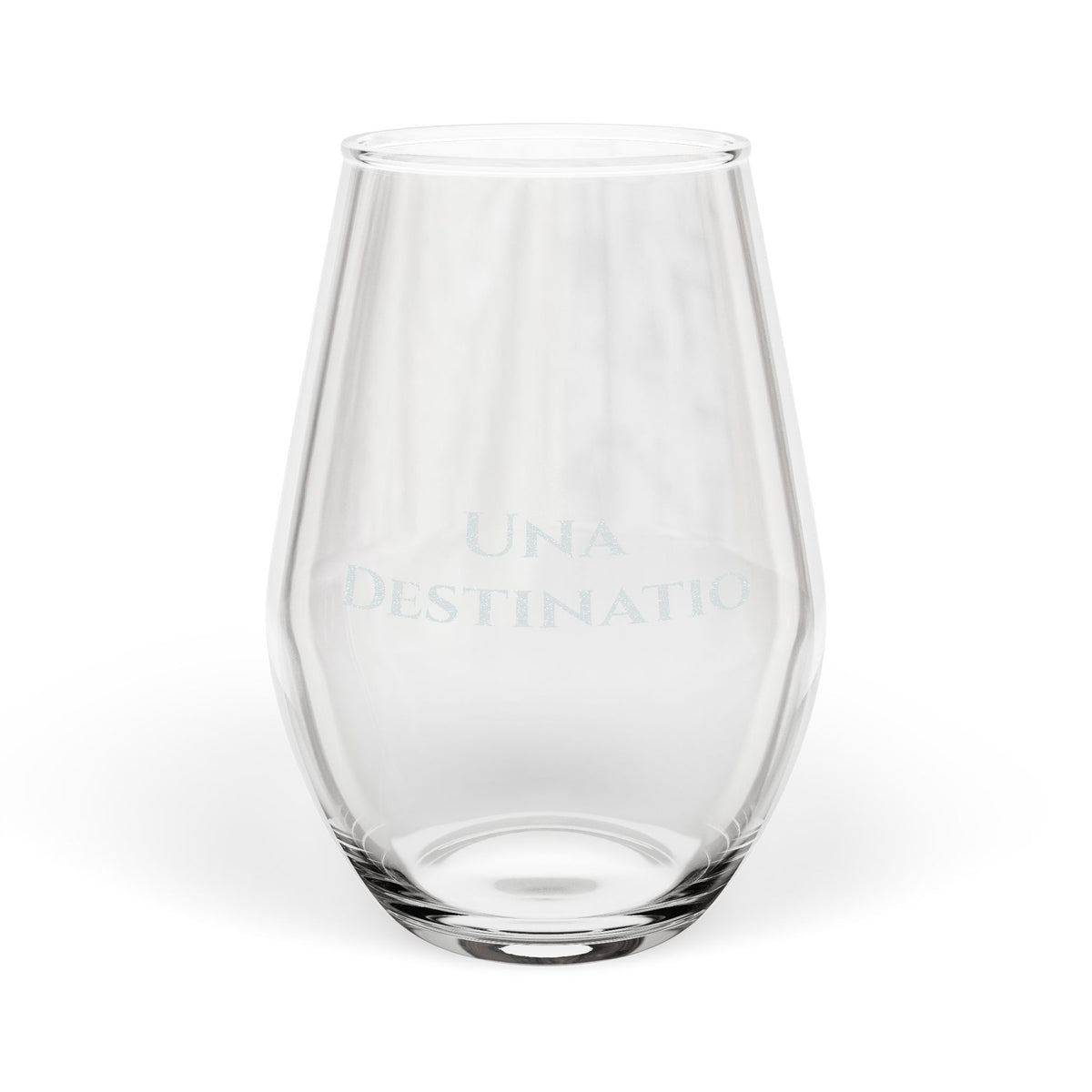 Una Destinatio Engraved Stemless Wine Glass