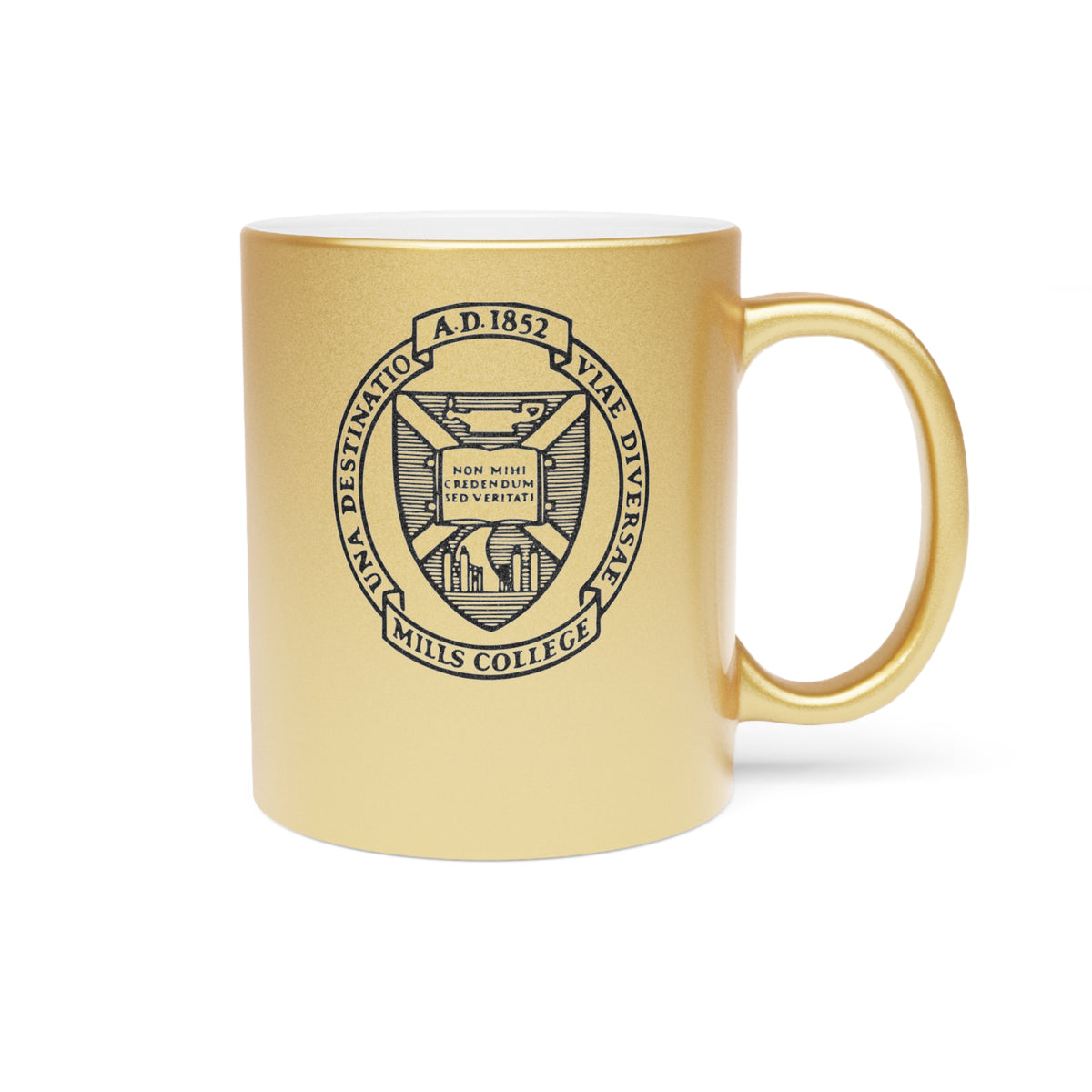 Gold Mills College Crest Mug