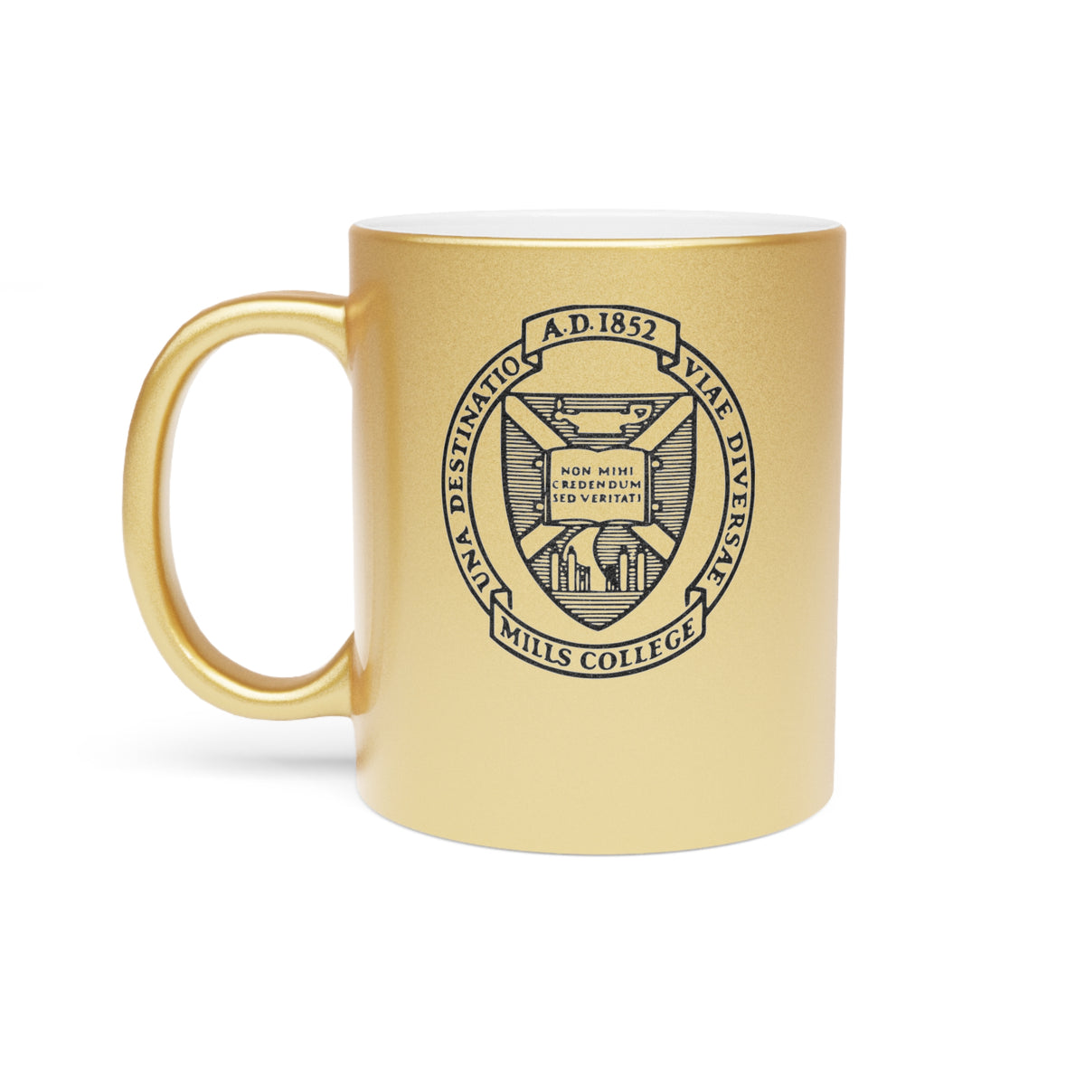 Gold Mills College Crest Mug