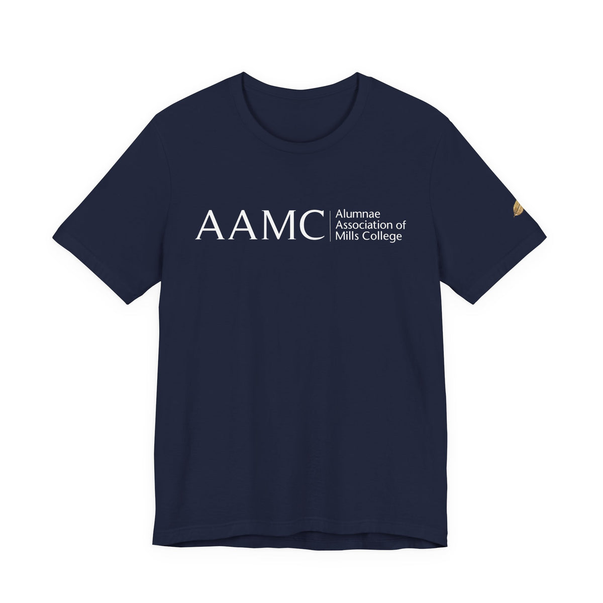 AAMC Logo Tee with Gold Eucalyptus Leaf