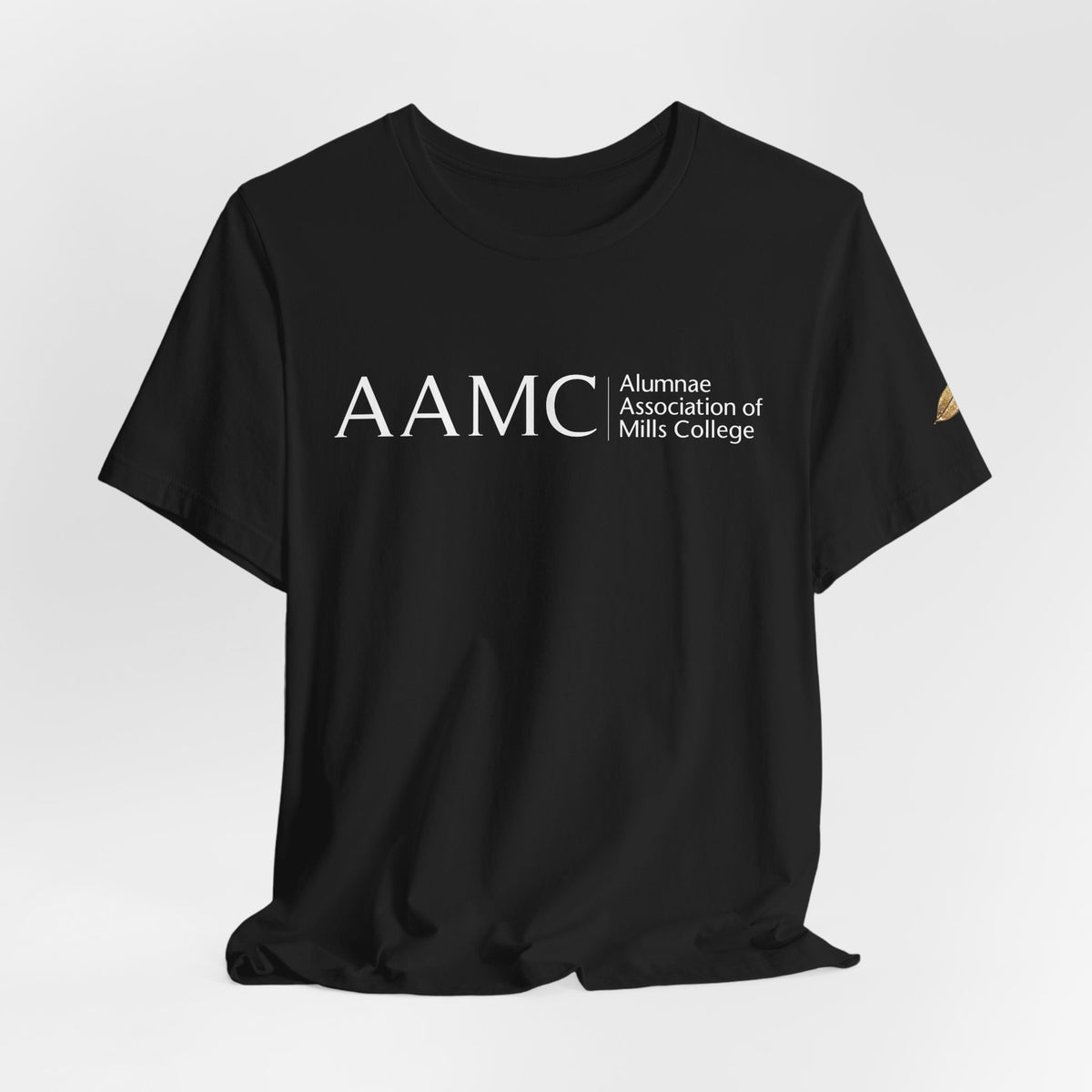 AAMC Logo Tee with Gold Eucalyptus Leaf
