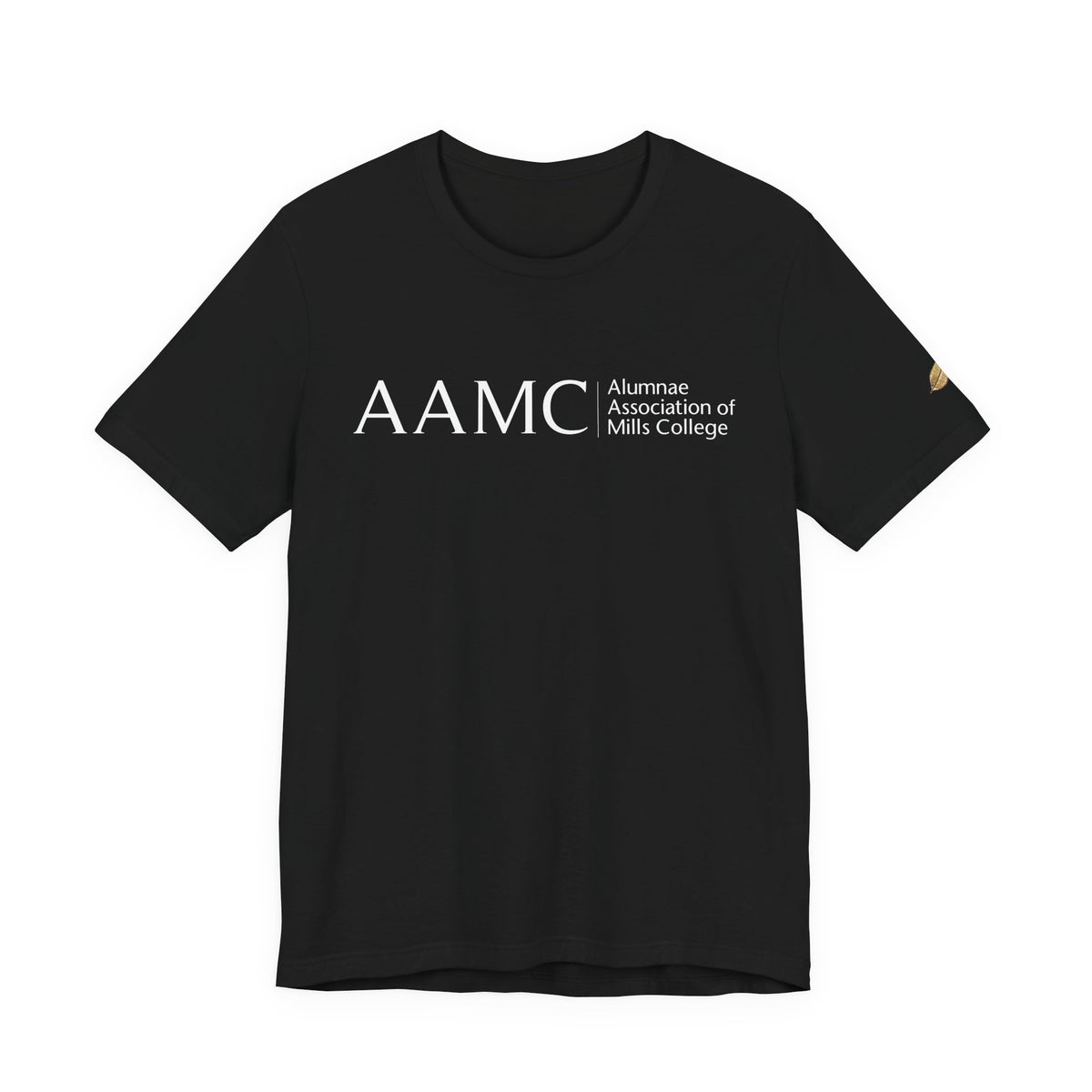 AAMC Logo Tee with Gold Eucalyptus Leaf