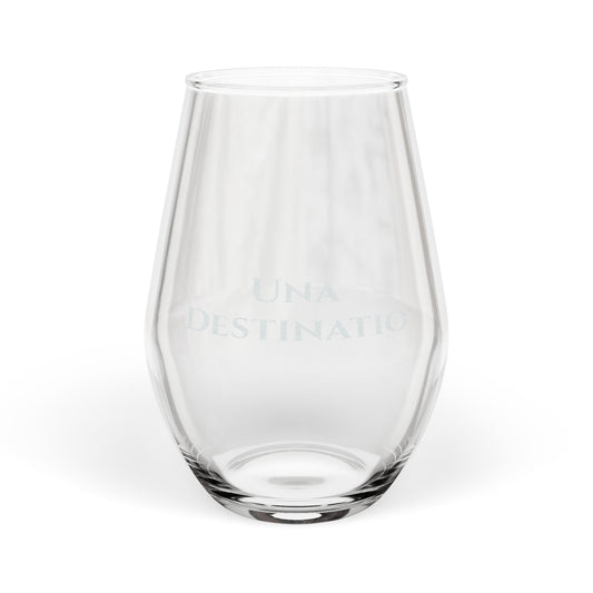 Una Destinatio Engraved Stemless Wine Glass
